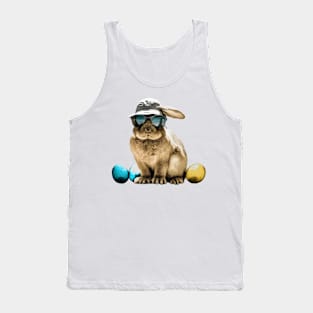 Easter Bunny Sunglasses Hat Tank Top